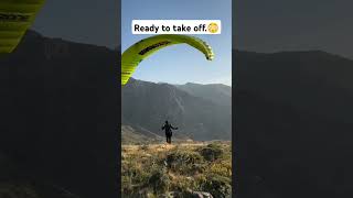 Todays Solo takeoff 🪂check style🤯paragliding takeoff crazyfly pilotlife ytshorts ytviral yt [upl. by Smail]