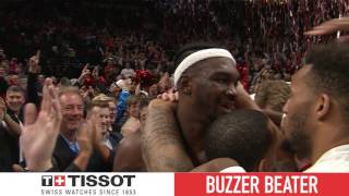 Tissot Buzzer Beater Noah Vonleh Gets Lucky GameWinner  April 10 2017 [upl. by Chrisman]