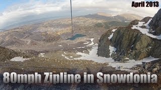 Gopro 80mph longest zipline in Europe Zip World UK Snowdonia Wales [upl. by Elihu]