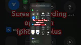 Screen Recording Kaise Kare  Iphone15plus screen recording option [upl. by Nathanial]