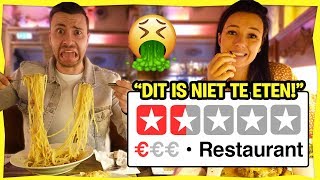 Eten in het SLECHTSTE RESTAURANT van de stad  Met Nina Warink [upl. by Arihat]