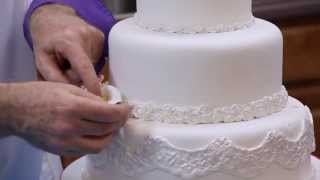 How to Make Your Own Fondant Wedding Cake  Part 2  Global Sugar Art [upl. by Akirderf]