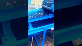 The crushing process of iron paint drums machine recycling technology [upl. by Esenej]