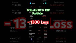 💸1 Lakh 7K💸 ETF Portfolio Live 1300 Loss  ETF Investing  ETF Returns  ETF Portfolio Review [upl. by Alyal26]