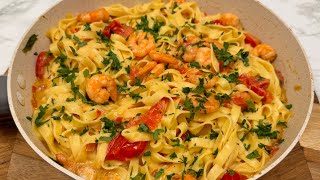 How To Make Creamy Shrimp Pasta  15 Minutes Meal [upl. by Illak202]