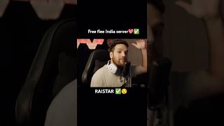 Free fiee India server bra Raistar king ✅😌shorts viralshort freefire india server raistarking [upl. by Hoopes]