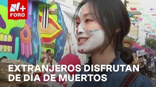 Estudiantes extranjeros disfrutan de la celebración de Día de Muertos en CDMX  Las Noticias [upl. by Welby]