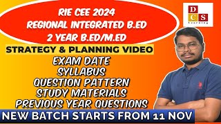 RIE CEE 2025 EXAM DATE  SYLLABUS STUDY MATERIALS PREPARATION STRATEGY [upl. by Araet]