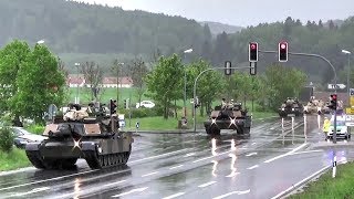 US Tanks amp Howitzers Passing Through German Town [upl. by Alletnahs]