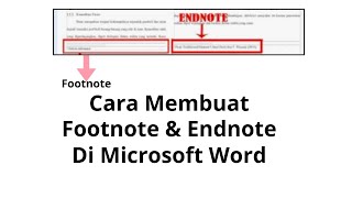 Cara Membuat Footnote dan Endnote Di Microsoft Word [upl. by Veronika4]