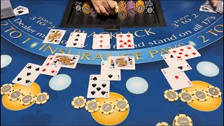 Blackjack  600000 Buy In  AMAZING HIGH STAKES WIN DOUBLING DOWN ON EVERY HAND FOR 300K WIN [upl. by Analeh]