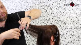 Haircut Tutorial  How to Cut Layers  TheSalonGuy [upl. by Ahsasal397]