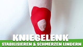 KNIEGELENK mit KINESIOTAPE STABILISIEREN und SCHMERZ lindern [upl. by Sulihpoeht]