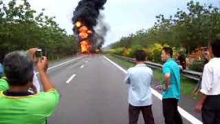 Oil Truck Explosion on Highway Malaysia [upl. by Aratehs]