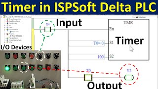 Timer of Delta DVP PLC using ISPSoft Programming Software  Timer TT and DN bit [upl. by Teria]