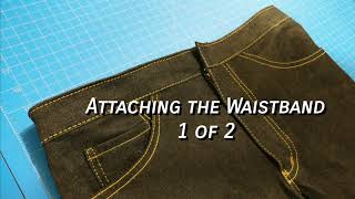 How to Sew Waistband on Jeans part 1  Beginners Guide [upl. by Pearl490]