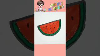 How to Draw Watermelon  Watermelon easy drawing  Simple Drawing tutorial  Watermelon drawing [upl. by Atina730]