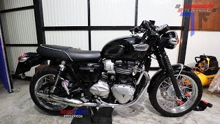 Triump new T100 BC sleeper exhaust with Upipe DECAT sound [upl. by Clive]