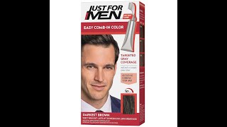 Just For Men Easy CombIn Hair Dye – Darkest Brown [upl. by Novelc547]