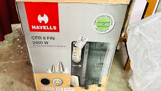 Havells OFR 9 fin 2400 watts oil heater l anti oxidation l with PTC technology l best heater 😍❤️ [upl. by Conard680]