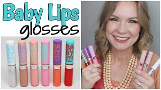 Baby Lips Moisturizing Lip Glosses Review amp Lip Swatches  LipglossLeslie [upl. by Burkitt]