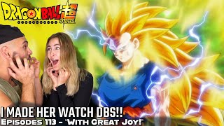 GOKU SHOWCASES SSJ3 FOR KALE amp CAULIFLA Girlfriends Reaction DBS Episode 113 [upl. by Attenreb]