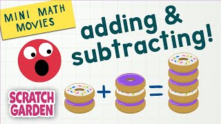 Adding amp Subtracting  Mini Math Movies  Scratch Garden [upl. by Mcdermott]