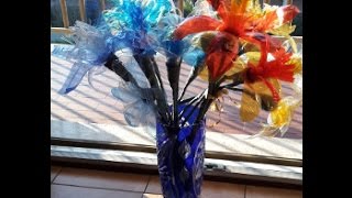 Clil Inglese e tecnologia How to make flowers with plastic bottles [upl. by Galasyn]