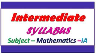 Intermediate 1st year maths 1A syllabus  Intermediate maths 1A chapter names [upl. by Anav]