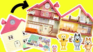 Bluey and Bingo Family House Playset Build with Stickers and Decorations  Lucky Friend [upl. by Solenne]