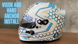 Arai GP7 Visor Swap  HANS Anchor Install [upl. by Drahnreb]