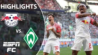 RB Leipzig vs Werder Bremen  Bundesliga Highlights  ESPN FC [upl. by Crane]