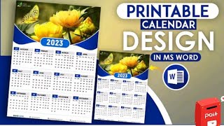 How to Create a Table Calendar Design in Microsoft Word  Desk Calendar Design in MS Word [upl. by Liatrice]