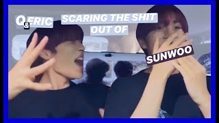 The Boyz Q and Eric scaring the wits out of Sunwoo [upl. by Eiramalegna]