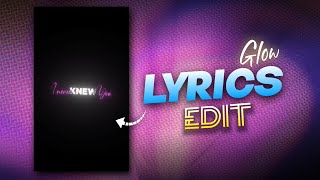 Trending Glowing Text Lyrics Reels Editing  Capcut Tutorial ✨ [upl. by Cattima929]