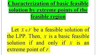 Equivalence between extreme points and basic feasible solutions in a linear programming problem [upl. by Koa686]