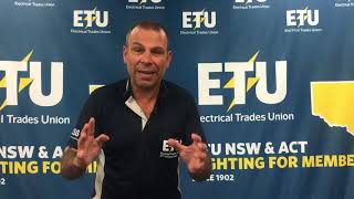 ETU organiser Mark Buttigieg with the latest on Ausgrid EBA negotiations [upl. by Angelis270]