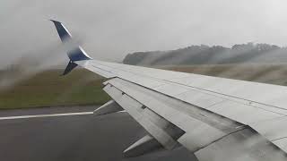 Delta airlines 737932er HIGH power takeoff from RDU in a big storm [upl. by Sirromed]