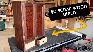 Budget build 2  Walnut shop cabinet made entirely of scrap [upl. by Wash]