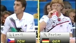 Stuttgart 1990 F Becker vs Lendl 13 [upl. by Gnad]