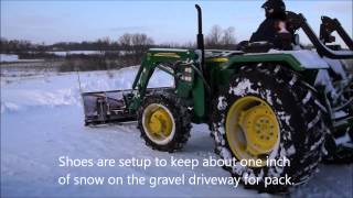 John Deere 5055e Snowplowing with our Boss Plow [upl. by Wynne]