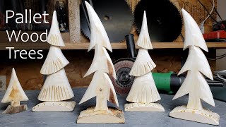 Wooden Christmas Trees  Easy Pallet Wood Project [upl. by Yrellih]