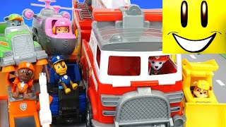 Paw Patrol Ultimate Rescue Fire Truck Toys Pups Rescue Animals in Adventure Bay [upl. by Notsyrb]