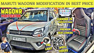 WAGON R MODIFICATION ✅ BASE TO TOP 🔥 PREMIUM SEAT COVER INSTALLED 🤯 KAROL BAGH ✅ [upl. by Forelli]