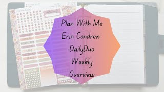 Plan With Me  Erin Condren Daily Duo  Weekly Overview [upl. by Ashti963]