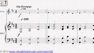 George Frideric Handels Hornpipe from Water Music Violin and Piano sheet music  Video Score [upl. by Petracca743]