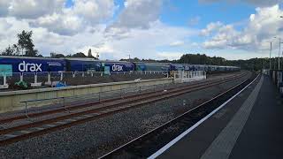 GBRF Class 66 going through Mirfield to Drax Power Station [upl. by Brackely]