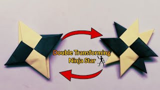 Double Transforming Ninja Star  How to make a paper ninja star easy [upl. by Suoivatra]