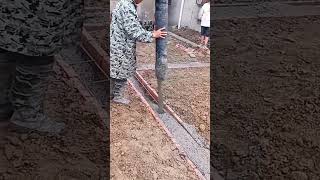 Foundation concrete pouring process for the selfbuilt house [upl. by Glennon]