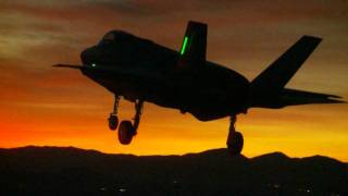 F35 Performs First Night Flight [upl. by Euqnomod485]